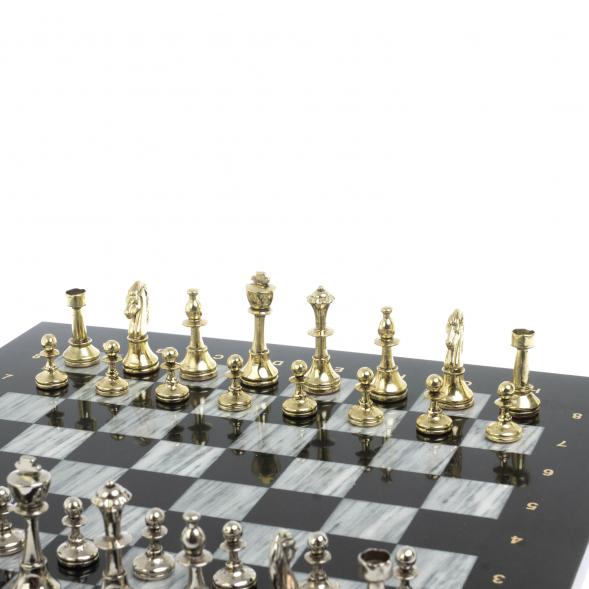 Шахматы подарочные &amp;quot;Стаунтон&amp;quot; доска 36х36 см / серый мрамор 127953