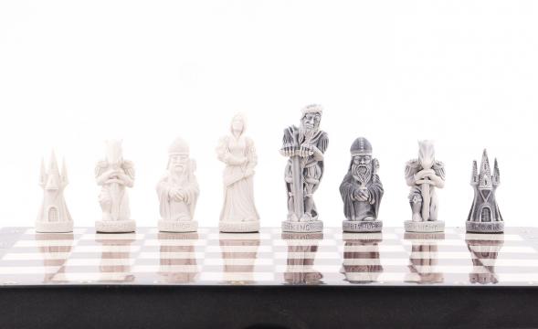 Шахматы с оригинальными фигурами &amp;quot;Средневековье&amp;quot; 40х40 см камень лемезит мрамор 119964