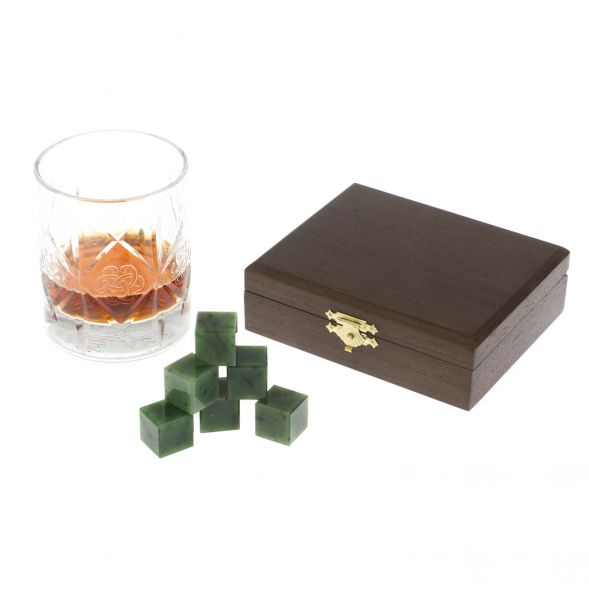 Камни для виски 6 кубиков из саянского нефрита в подарочной коробке 128796