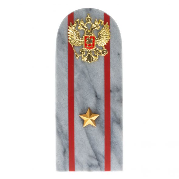 Сувенир погон &amp;quot;Майор МВД&amp;quot; камень мрамор 129018