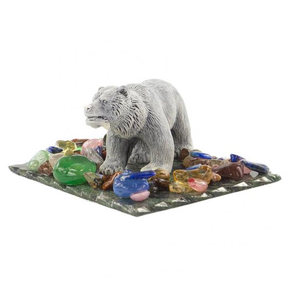 Сувенир &amp;quot;Медведь с рыбой&amp;quot; из мрамолита 120595