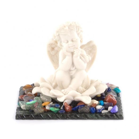 Сувенир &amp;quot;Ангел в цветке&amp;quot; из змеевика и мрамолита 121362