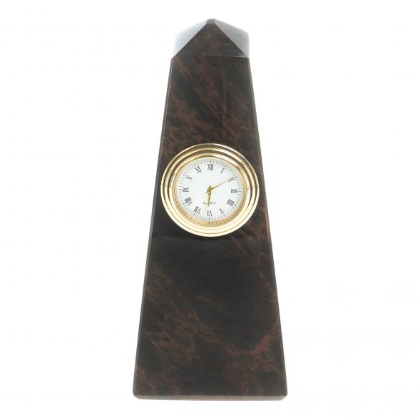 Часы настольные &amp;quot;Башня&amp;quot; камень обсидиан 122081