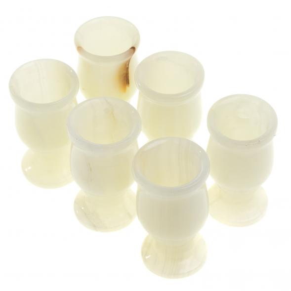 Набор рюмок из белого оникса в футляре 4х6,5 см 20 мл (1,5х3) 6 шт 123953