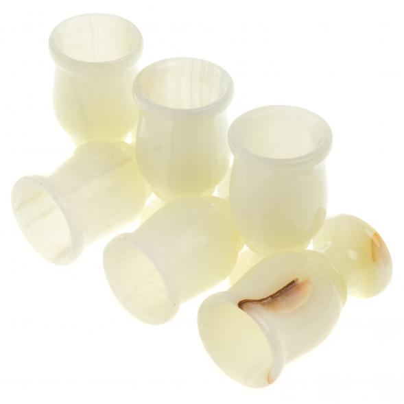 Набор рюмок из белого оникса в футляре 4х6,5 см 20 мл (1,5х3) 6 шт 123953