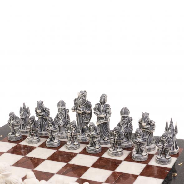 Шахматы &amp;quot;Средневековье&amp;quot; доска 40х40 см из лемезита и мрамора 126552