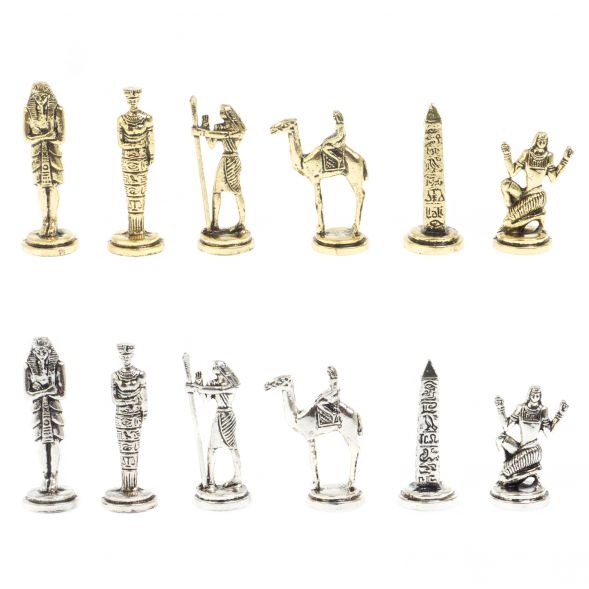 Настольные шахматы &amp;quot;Египет&amp;quot; доска 32х32 см из мрамора и змеевика 127724