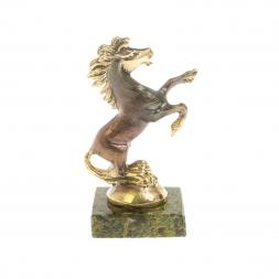 Статуэтка &amp;quot;Конь на дыбах&amp;quot; бронза змеевик