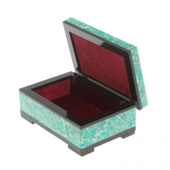 Шкатулка из камня амазонит 11х7,5х5 см 127164