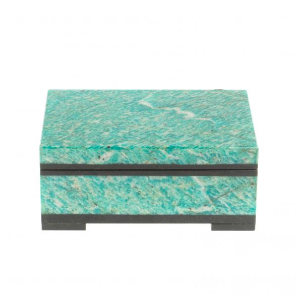 Шкатулка из камня амазонит 11х7,5х5 см 127164