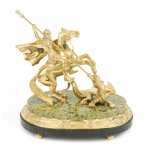 Статуэтка из бронзы и змеевика &amp;quot;Георгий Победоносец&amp;quot; 118119