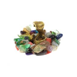 Статуэтка "Кобра" на самоцветах бронза 5х5х4,5 см