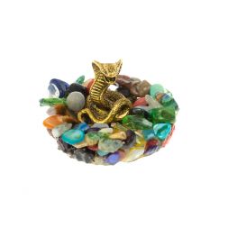 Статуэтка "Кобра" на самоцветах бронза 5х5х4,5 см