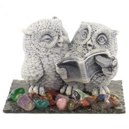 Сувенир "Совы с книгой" из мрамолита