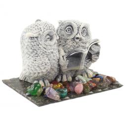 Сувенир "Совы с книгой" из мрамолита