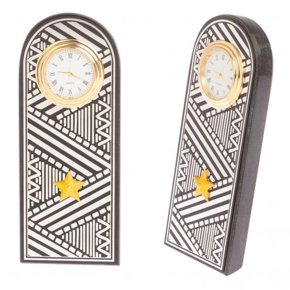 Часы &amp;quot;Погон генерал&amp;quot; цвет серебро камень змеевик овал 113530