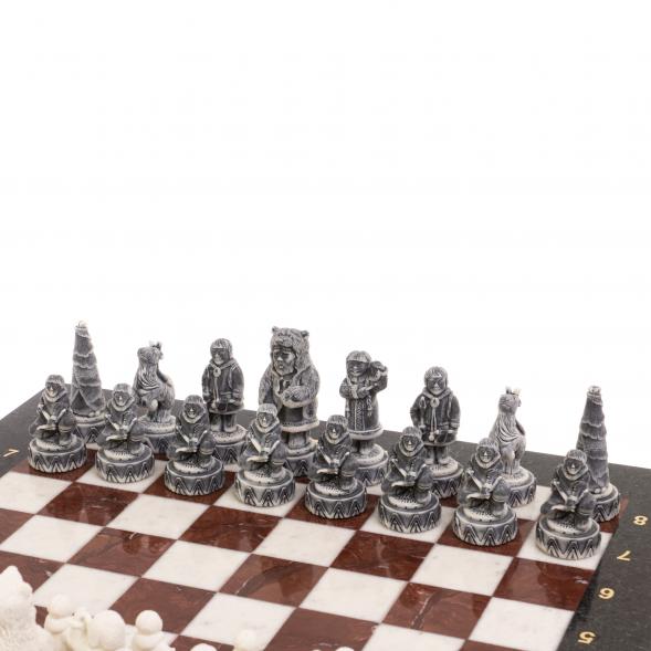 Шахматы &amp;quot;Северные народы&amp;quot; доска 40х40 см лемезит мрамор 126553