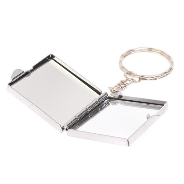 Складное зеркало брелок из камня пирит квадратное 126630
