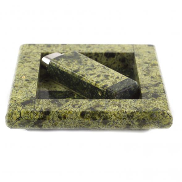 Подарочный набор Пепельница с зажигалкой из змеевика 120985