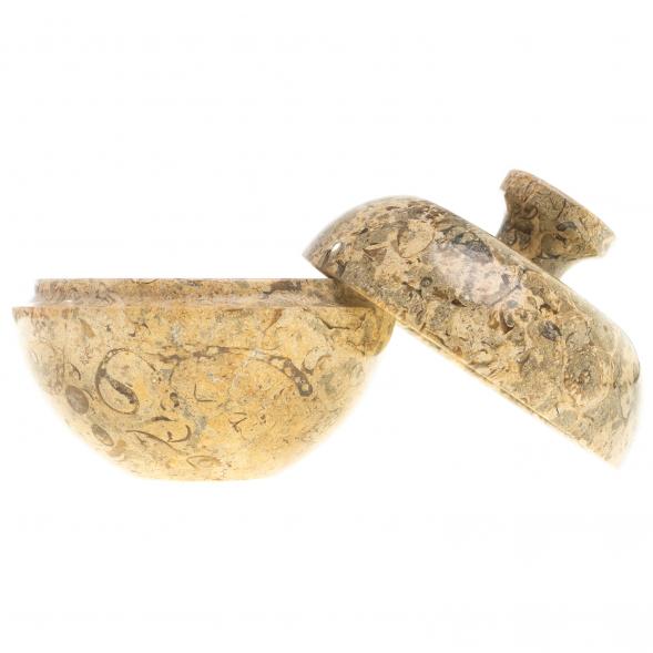 Шкатулка &amp;quot;Яблоко&amp;quot; из камня ракушечник 10х10х9 см (4) 123956