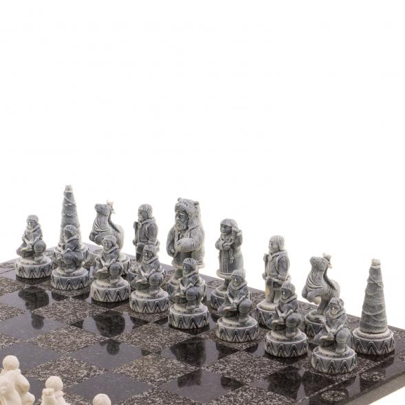 Шахматы &amp;quot;Северные народы&amp;quot; доска 40х40 см с гравировкой 124742