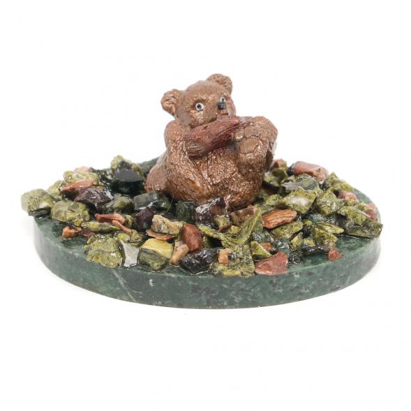 Сувенир &amp;quot;Медвежонок с поленом&amp;quot; на змеевике 116916