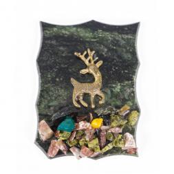 Сувенирный магнит &amp;quot;Серебряное копытце&amp;quot; камень змеевик