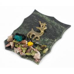 Сувенирный магнит &amp;quot;Серебряное копытце&amp;quot; камень змеевик