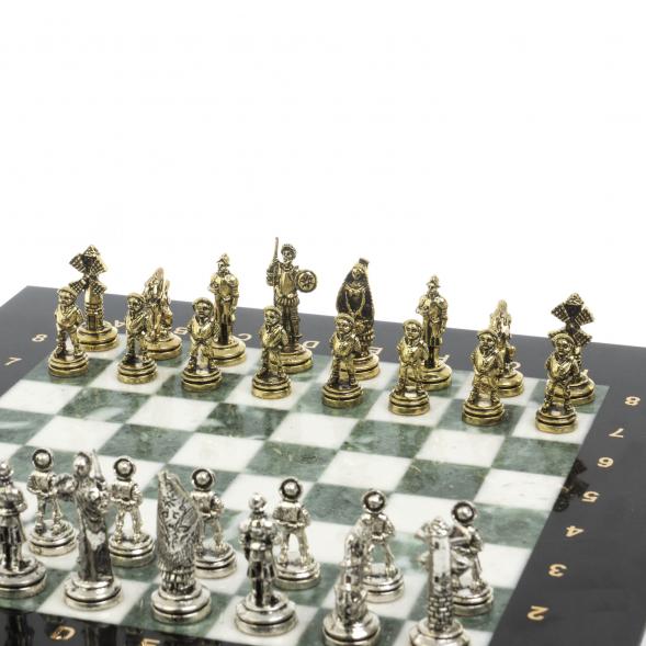 Шахматы &amp;quot;Дон Кихот&amp;quot; доска 28х28 см из мрамора и змеевика 127726