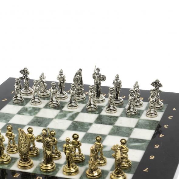 Шахматы &amp;quot;Дон Кихот&amp;quot; доска 28х28 см из мрамора и змеевика 127726