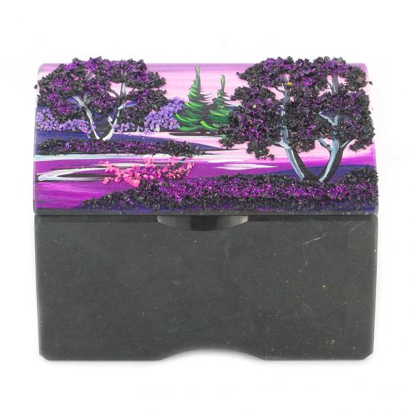 Шкатулка &amp;quot;Сундучок&amp;quot; змеевик рисунок рассвет 10х6,5х6,5 см 119691