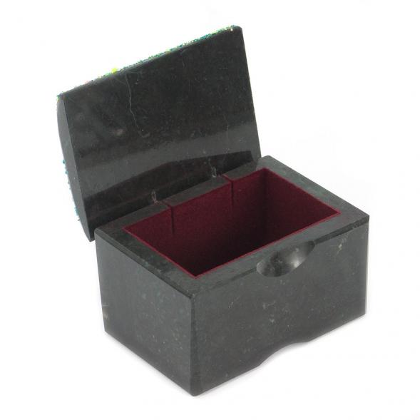 Шкатулка &amp;quot;Сундучок&amp;quot; змеевик рисунок рассвет 10х6,5х6,5 см 119691