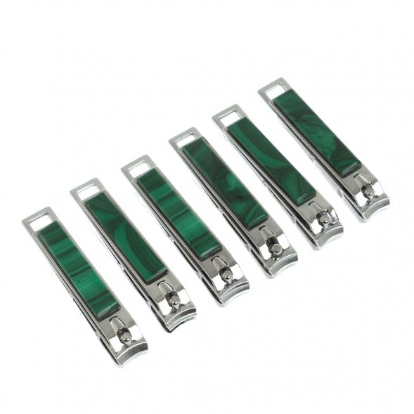 Кусачки для ногтей с камнем малахит 129173