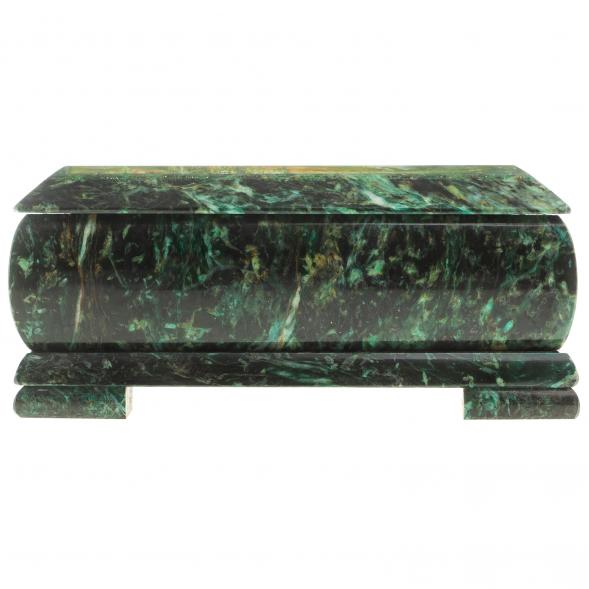 Шкатулка с иллюстрацией &amp;quot;Домик на берегу реки&amp;quot; камень змеевик 17,5х9,5х7,5 см 124035