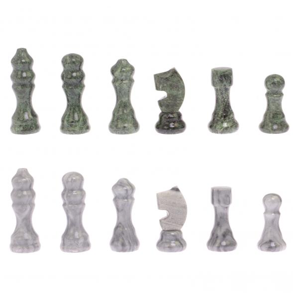 Шахматный ларец с гравировкой мрамор, змеевик 35х35х7,5 см 125573