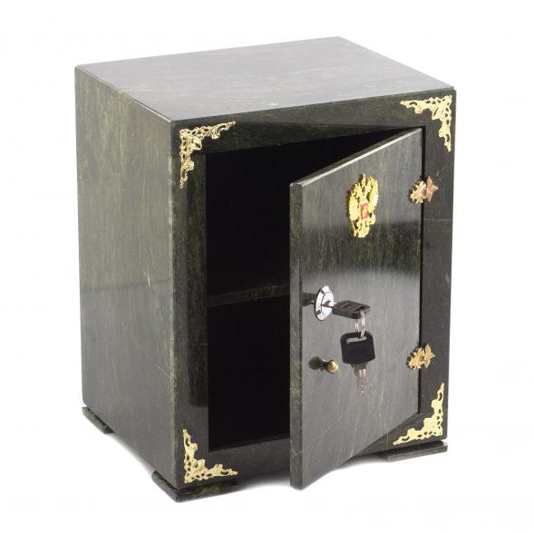 Сейф большой змеевик темно-зеленый 21,5х18х27,5 см 119782