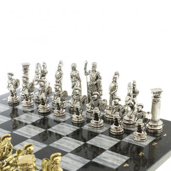 Шахматы &amp;quot;Древний Рим&amp;quot; доска 44х44 см мрамор с металлическими фигурами 122408