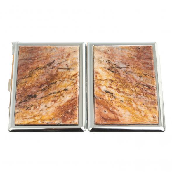 Портсигар на 10 сигарет с зажигалкой камень авантюрин 123411