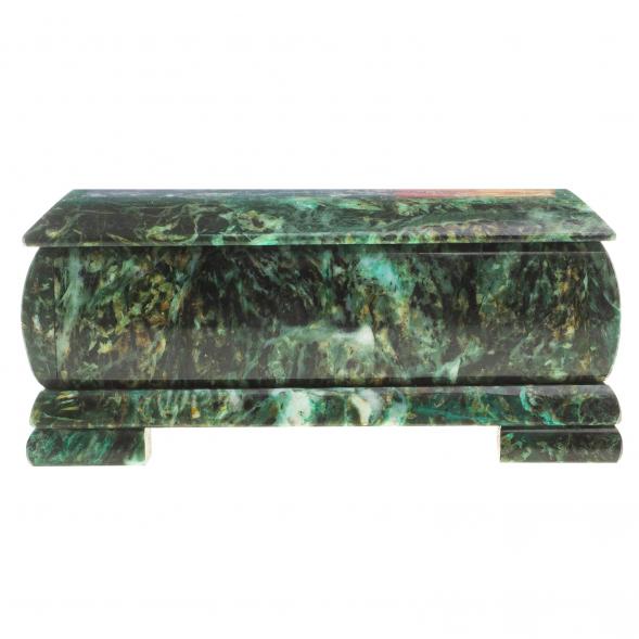 Шкатулка с иллюстрацией &amp;quot;Парусник&amp;quot; камень змеевик 17,5х9,5х7,5 см 124036