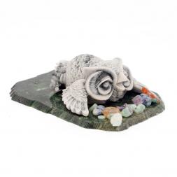 Сувенир из мрамолита "Сова лежит"