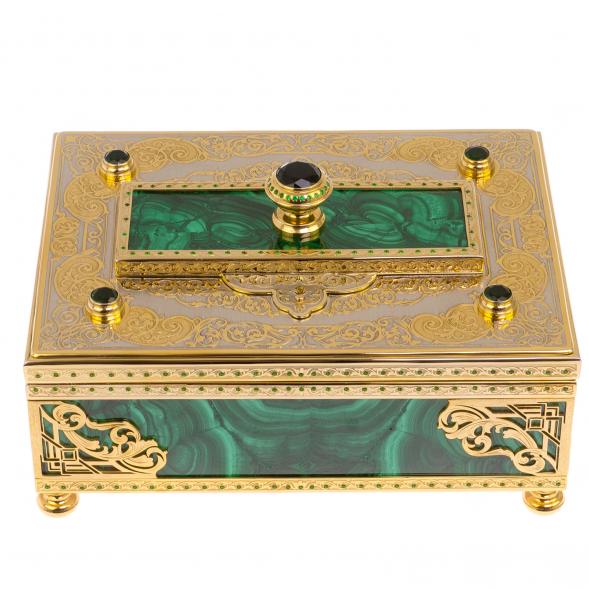 Малахитовая шкатулка &amp;quot;Загадка&amp;quot; Златоуст 125261