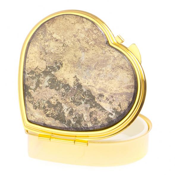 Таблетница &amp;quot;Сердце&amp;quot; на 3 отделения камень борнит цвет золото 126167