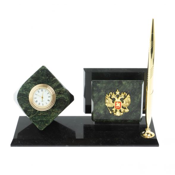 Мини-набор Куб с визитницей из змеевика 128352