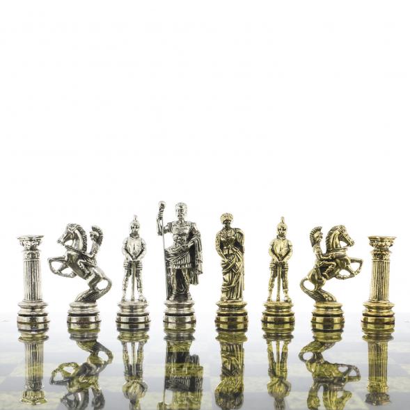 Шахматы настольные &amp;quot;Древний Рим&amp;quot; доска 44х44 см камень змеевик 122409