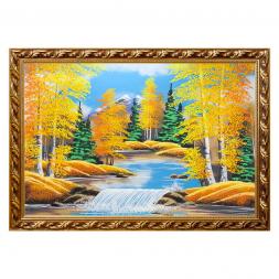 Картина &amp;quot;Осенний пейзаж&amp;quot; багет 56х76 см, каменная крошка
