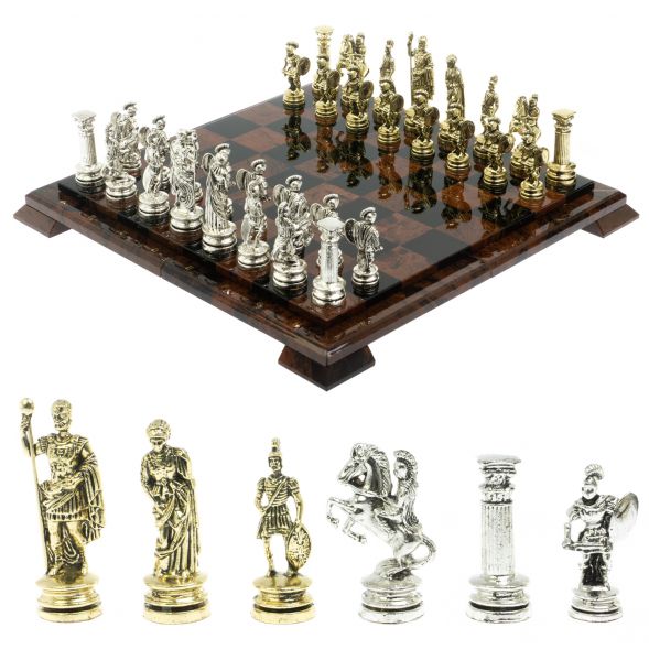 Шахматы &amp;quot;Древний Рим&amp;quot; доска из обсидиана 40х40 см 128353