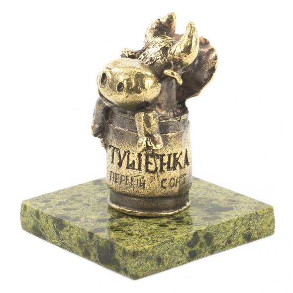 Статуэтка из бронзы и змеевика &amp;quot;Бык тушенка&amp;quot; 119978