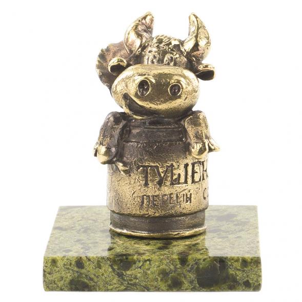 Статуэтка из бронзы и змеевика &amp;quot;Бык тушенка&amp;quot; 119978