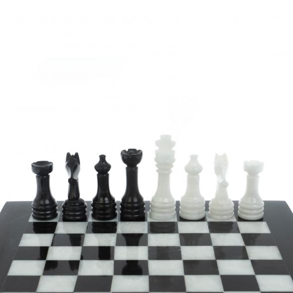 Каменные шахматы &amp;quot;Узоры&amp;quot; мрамор доска 25х25 см 121651