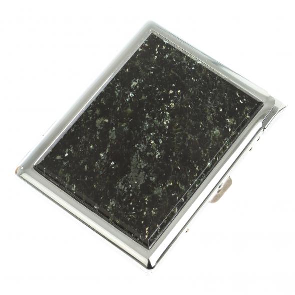 Портсигар на 10 сигарет с зажигалкой камень мусковит 123413